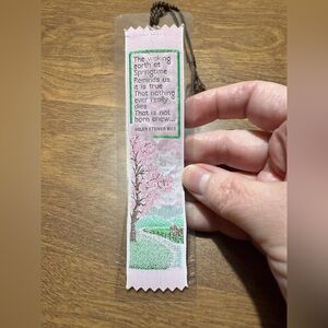 Vintage Woven Bookmark Helen Steiner Rice Quality Industries Springtime Gibson